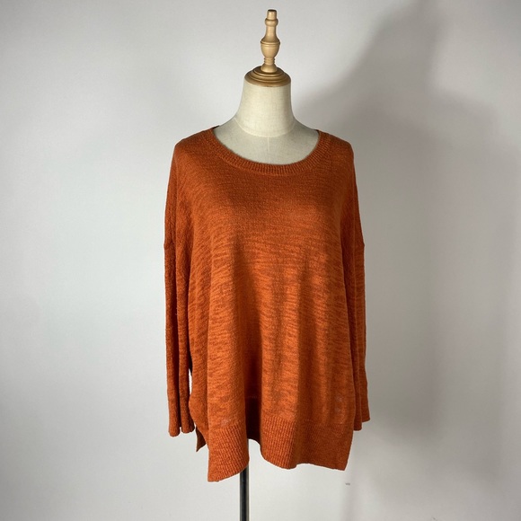 LOU & GREY Lightweight Slouchy Orange Sweater XL - Picture 5 of 7
